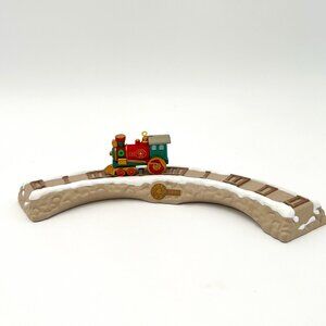 Vintage 1991 Hallmark Keepsake Ornament Train Trestle Display Stand + Locomotive
